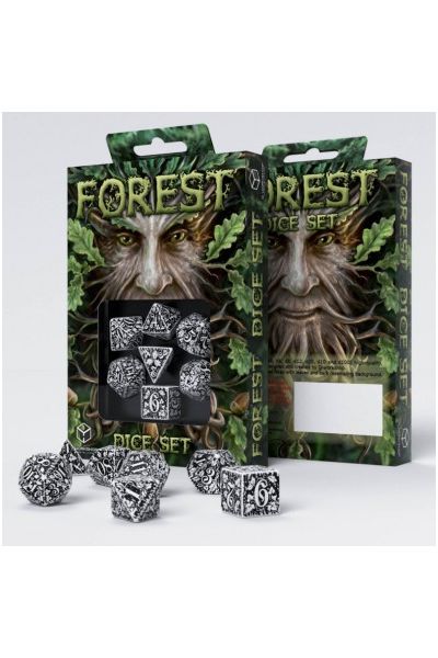 Forest 3D White & Black Dice Set (7) dobókocka