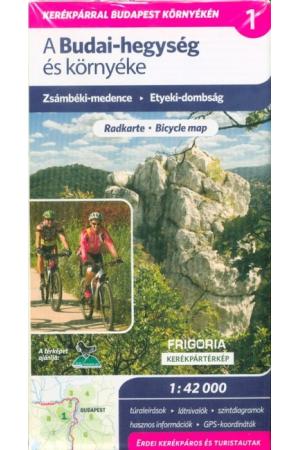 Budai-hegység és környéke kerékpáros és turistatérkép 1:42 000 - Zsámbéki-medence - Etyeki-dombság