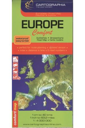 Európa comfort autótérkép (1:400 000) laminált /European Road Map